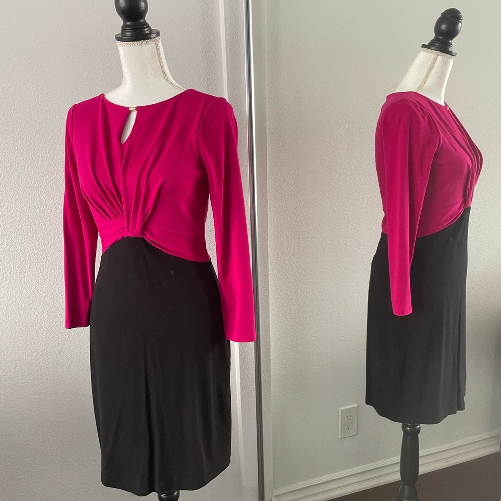 Ellen Tracy fuchsia and black.